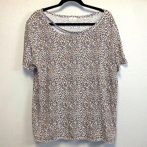 TLA by Anthropologie  Short Sleeve Animal Print Top 4979